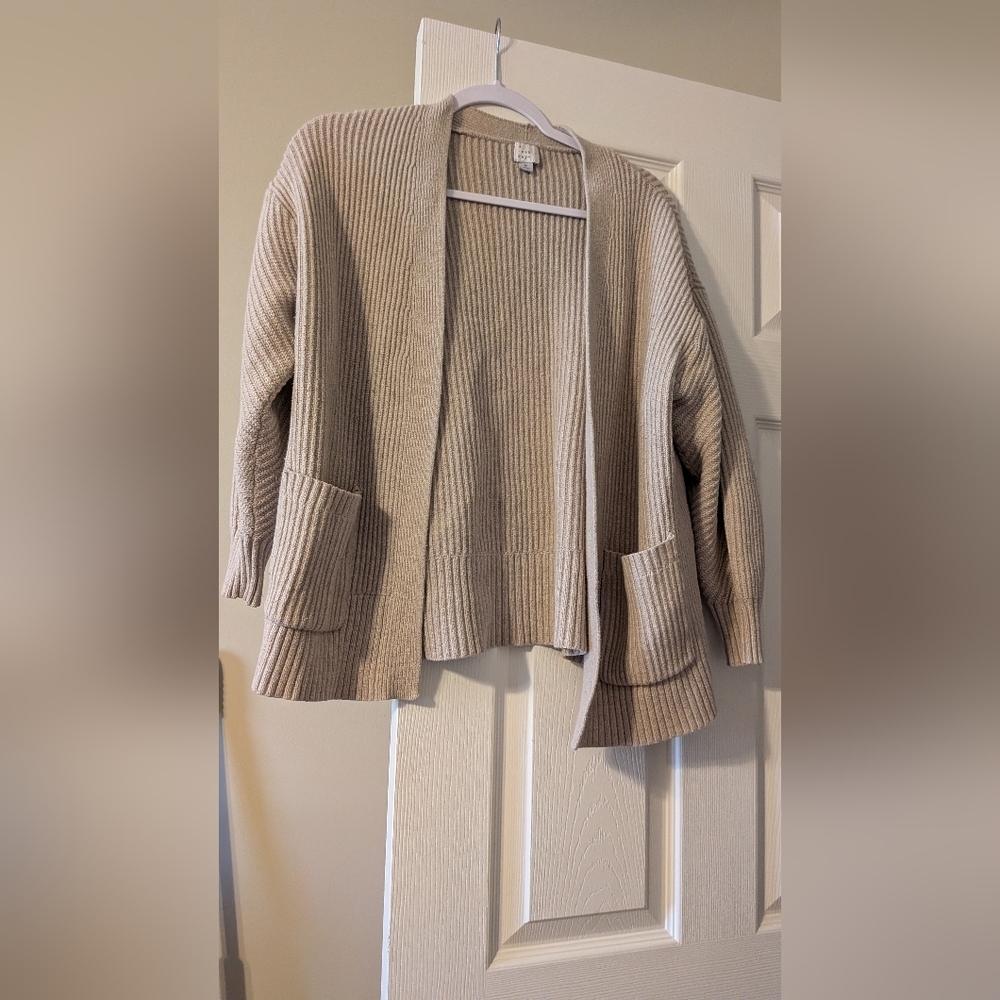 Cozy Tan Ribbed Women's Sweater